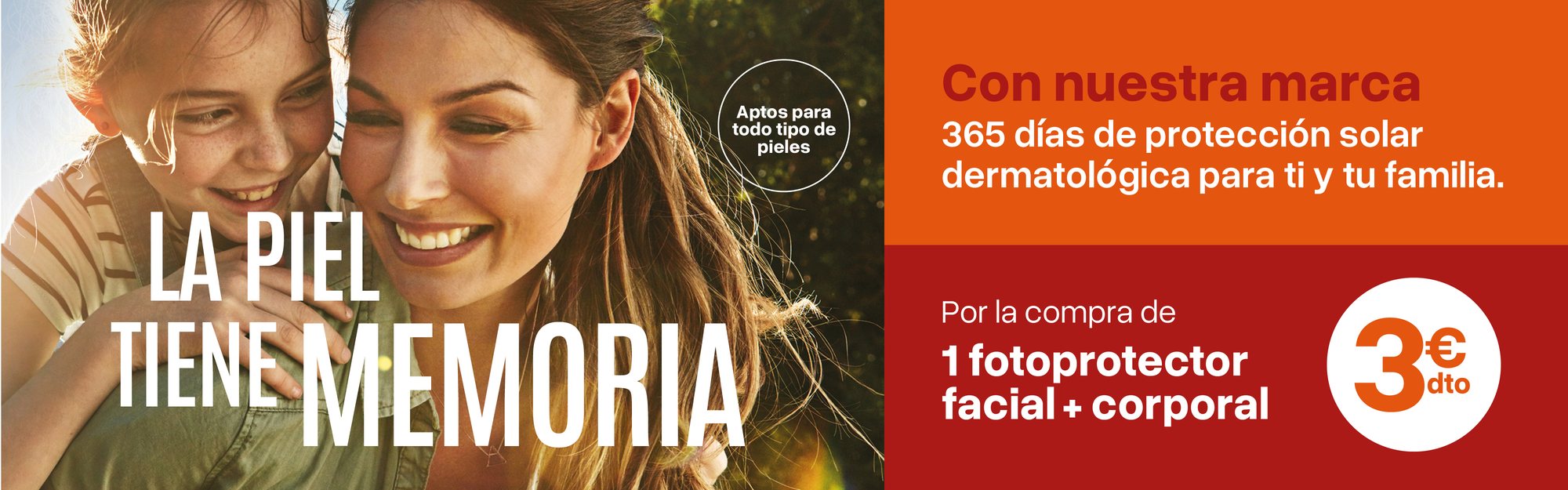 Madre e hija sonriendo al sol. La piel tiene memoria.